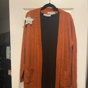 Two Piece Copper Cardigan & Black Dress